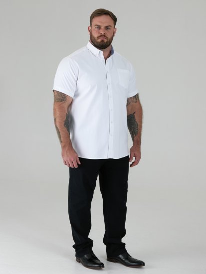 D555 James Cămașă Oxford Cu Mânecă Scurtă TALL Albă - TALL cămăși - 