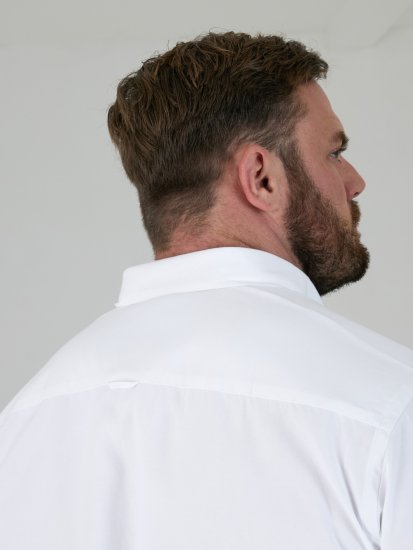 D555 James Cămașă Oxford Cu Mânecă Scurtă TALL Albă - TALL cămăși - 