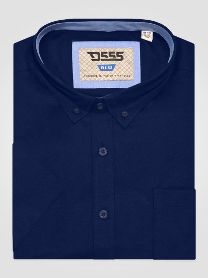 D555 James Cămașă Oxford Cu Mânecă Scurtă TALL Bleumarin - TALL cămăși - 