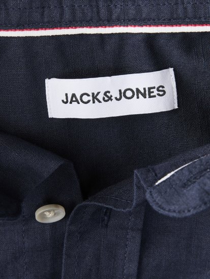 Jack & Jones Henry Slub Short Sleeve Navy - Cămăși - Cămăși Bărbați Mărimi Mari