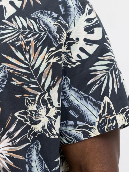 Jack & Jones Honolulu Short Sleeve Resort Shirt Black - Cămăși - Cămăși Bărbați Mărimi Mari