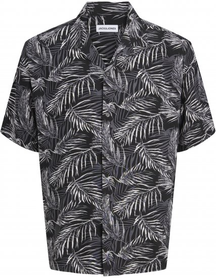 Jack & Jones Jeff Resort Short Sleeve Shirt Black - Cămăși - Cămăși Bărbați Mărimi Mari