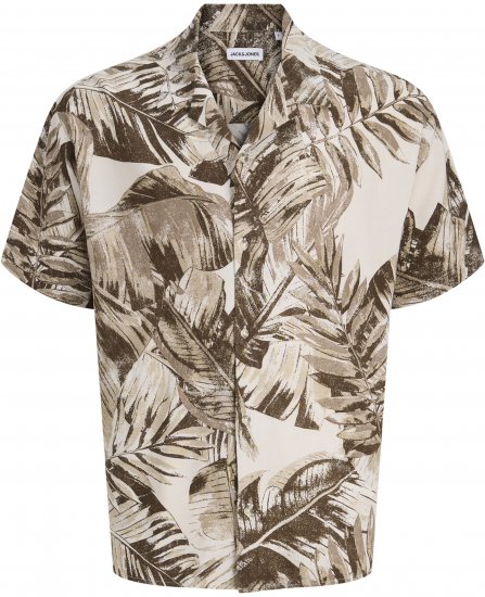 Jack & Jones Jeff Resort Short Sleeve Shirt Brown - Cămăși - Cămăși Bărbați Mărimi Mari