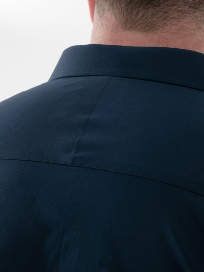 D555 Lucas Cămașă Elastică Cu Mânecă Scurtă Rezistentă La Pete Fără Călcare Bleumarin - Cămăși - Cămăși Bărbați Mărimi Mari