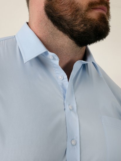 D555 Lucas Cămașă Elastică Cu Mânecă Scurtă Rezistentă La Pete Fără Călcare Albastru Deschis - Cămăși - Cămăși Bărbați Mărimi Mari