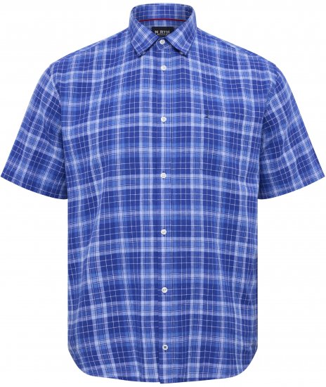 North Latitude 51145 Checked Short Sleeve Shirt Cobolt Blue - Cămăși cu mânecă scurtă - Cămăși Bărbați maneca scurta mărimi mari