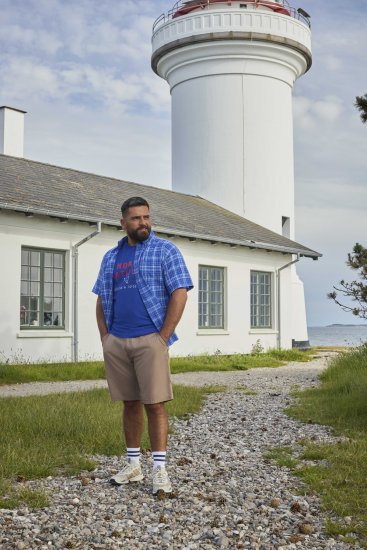 North Latitude 51145 Checked Short Sleeve Shirt Cobolt Blue - Cămăși cu mânecă scurtă - Cămăși Bărbați maneca scurta mărimi mari