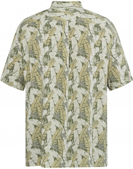 North Latitude 61310 Cămașă din Vâscoză cu Print Integral Verde Măsliniu - Cămăși - Cămăși Bărbați Mărimi Mari