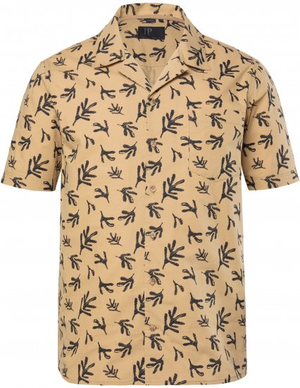 JP1880 Boxy Cuba Short Sleeve Shirt Camel - Cămăși - Cămăși Bărbați Mărimi Mari