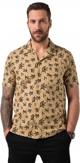 JP1880 Boxy Cuba Short Sleeve Shirt Camel - Cămăși - Cămăși Bărbați Mărimi Mari
