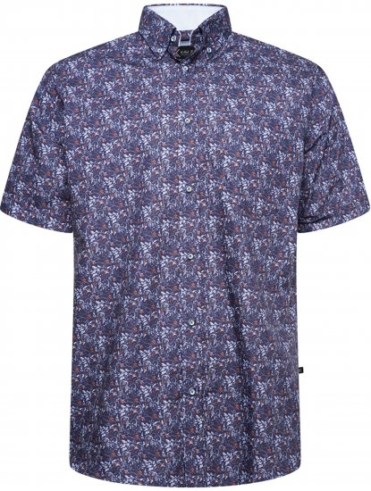 Kam Jeans P044 Premium Floral Printed Moonlight - Cămăși cu mânecă scurtă - Cămăși Bărbați maneca scurta mărimi mari