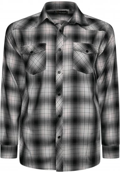 Kam Jeans 6352 Western Twin Pocket Long Sleeve Shirt Charcoal - Cămăși - Cămăși Bărbați Mărimi Mari