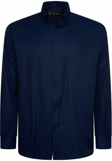 Kam Jeans 6357 Dobby Weave Shirt Navy - Cămăși - Cămăși Bărbați Mărimi Mari