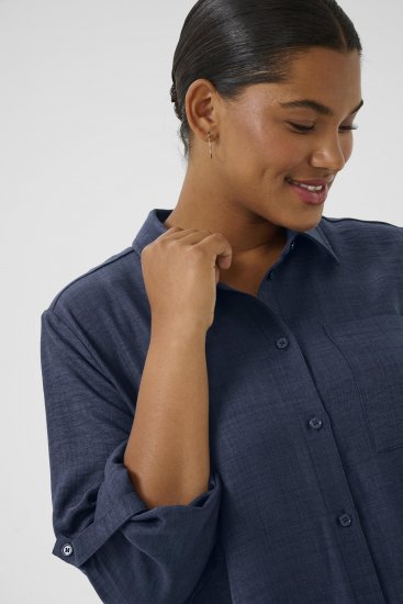 Kaffe Curve Ellie Shirt Tunic Moon Indigo Blue - Tunici - 