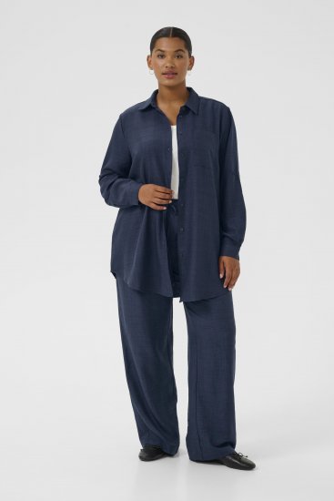 Kaffe Curve Ellie Shirt Tunic Moon Indigo Blue - Tunici - 
