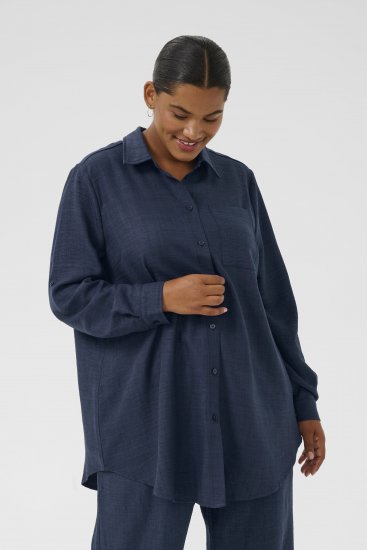 Kaffe Curve Ellie Shirt Tunic Moon Indigo Blue - Tunici - 