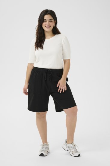 Kaffe Curve Nana Liah Pantaloni scurți Negru - Blugi & Pantaloni pentru Femei Mărimi Mari – Plus Size - 