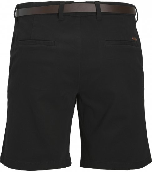 Jack & Jones Stadam Belted Chino Shorts Black - Pantaloni scurți - Pantaloni Scurți Mărimi mari Bărbați 