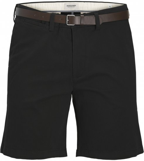 Jack & Jones Stadam Belted Chino Shorts Black - Pantaloni scurți - Pantaloni Scurți Mărimi mari Bărbați 
