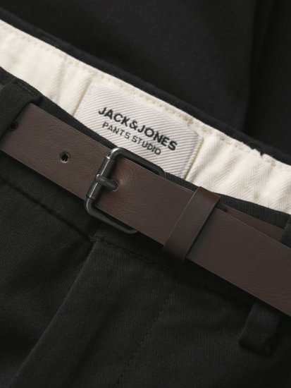 Jack & Jones Stadam Belted Chino Shorts Black - Pantaloni scurți - Pantaloni Scurți Mărimi mari Bărbați 