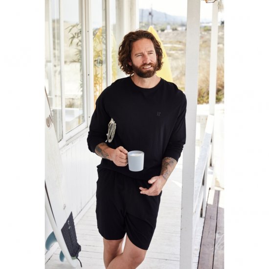 JP1880 Shorts Elastic Waistband Black - Pantaloni scurți - Pantaloni Scurți Mărimi mari Bărbați 