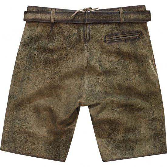 JP1880 Shorts Goat Suede with Belt Buckle Traditional Moss Green - Ținute de sărbătoare - Ținute de sărbătoare – Pentru a sărbători cu stil și confort