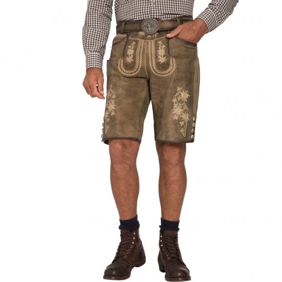 JP1880 Shorts Goat Suede with Belt Buckle Traditional Moss Green - Ținute de sărbătoare - Ținute de sărbătoare – Pentru a sărbători cu stil și confort