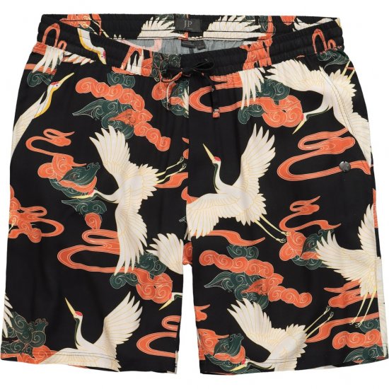 JP1880 Bermuda Shorts Floral All-over Print Black - Pantaloni scurți - Pantaloni Scurți Mărimi mari Bărbați 