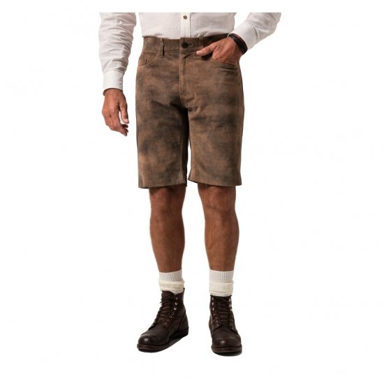 JP1880 Shorts Leather Traditional Cowhide Brown - Pantaloni scurți - Pantaloni Scurți Mărimi mari Bărbați 