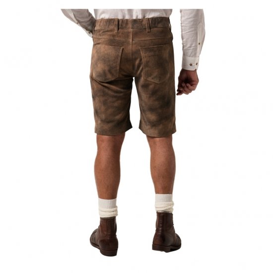 JP1880 Shorts Leather Traditional Cowhide Brown - Pantaloni scurți - Pantaloni Scurți Mărimi mari Bărbați 