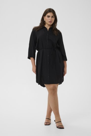 Kaffe Curve Mille Short Shirt Dress Black Deep - Rochii mini - 