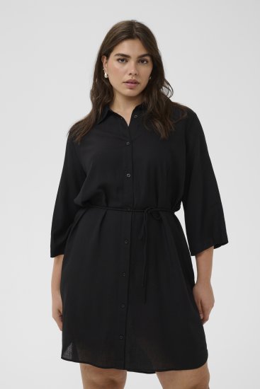 Kaffe Curve Mille Short Shirt Dress Black Deep - Rochii mini - 