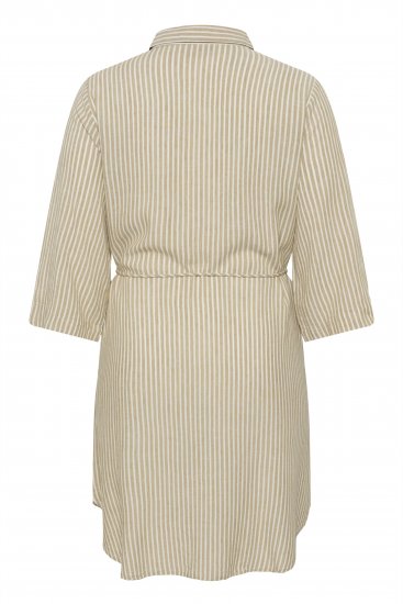 Kaffe Curve Milla Short Shirt Dress Chinchilla/Chalk Stripe - Rochii mini - 