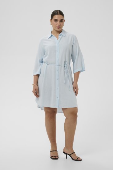 Kaffe Curve Mille Short Shirt Dress Nantucket Breeze Blue - Rochii mini - 