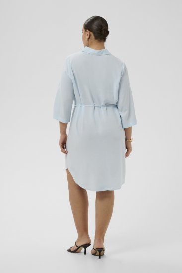 Kaffe Curve Mille Short Shirt Dress Nantucket Breeze Blue - Rochii mini - 
