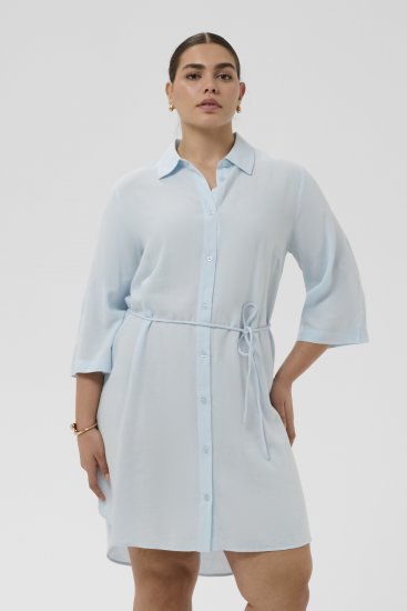 Kaffe Curve Mille Short Shirt Dress Nantucket Breeze Blue - Rochii mini - 