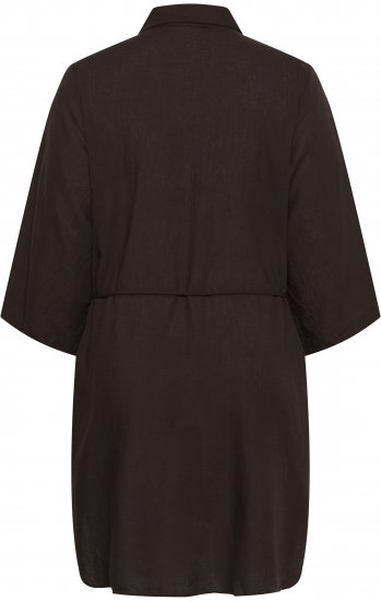 Kaffe Curve Mille Short Shirt Dress Black Coffee Brown - Rochii mini - 