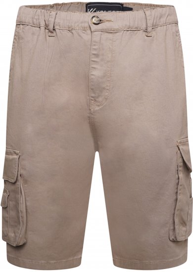 Kam Jeans 3404 Cargo Shorts Beige - Pantaloni scurți - Pantaloni Scurți Mărimi mari Bărbați 