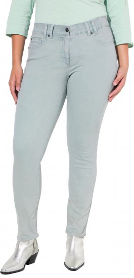 Ulla Popken Slim Leg Light Wash Jeans Light Moss Light Moss Green - Blugi & Pantaloni pentru Femei Mărimi Mari – Plus Size - 