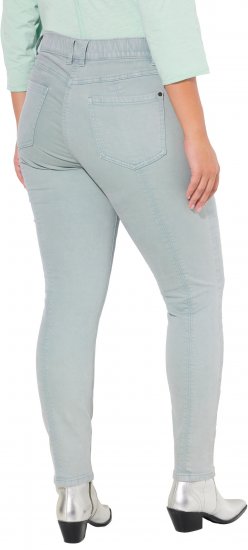 Ulla Popken Slim Leg Light Wash Jeans Light Moss Light Moss Green - Blugi & Pantaloni pentru Femei Mărimi Mari – Plus Size - 