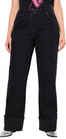 Ulla Popken Flared Leg Jeans Black - Blugi & Pantaloni pentru Femei Mărimi Mari – Plus Size - 