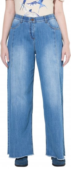 Ulla Popken Extra Wide Leg Stretch Fit Jeans Light Blue - Blugi & Pantaloni pentru Femei Mărimi Mari – Plus Size - 