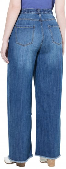 Ulla Popken Extra Wide Leg Stretch Fit Jeans Denim Blue - Blugi & Pantaloni pentru Femei Mărimi Mari – Plus Size - 