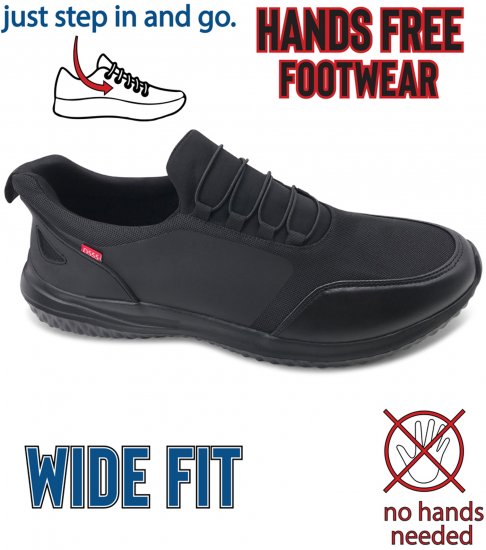 D555 Doncaster Kingsize Hands Free with Faux Laces Black - Sneakers & adidași - 