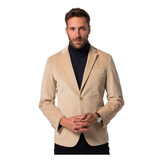 JP1880 Suit Jacket Corduroy Business Sand - Costume - Costume Bărbați mărimi mari