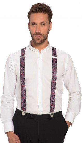 JP1880 Suspenders with Adjustable Length Burgundy Red - Accesorii - 