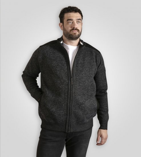 D555 Dereham 2 Knitted Sweater with Zipper Charcoal TALL - TALL pulovere - 