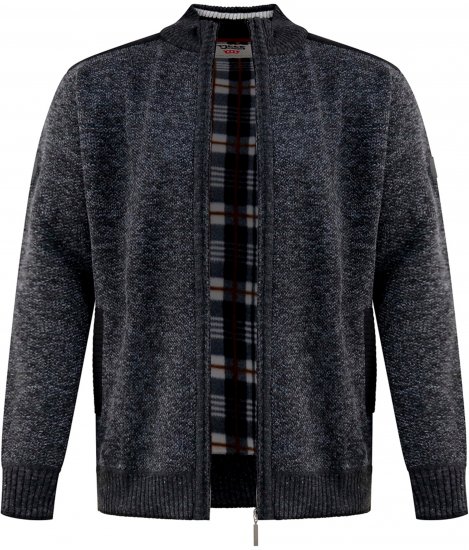 D555 Dereham 2 Knitted Sweater with Zipper Charcoal TALL - TALL pulovere - 