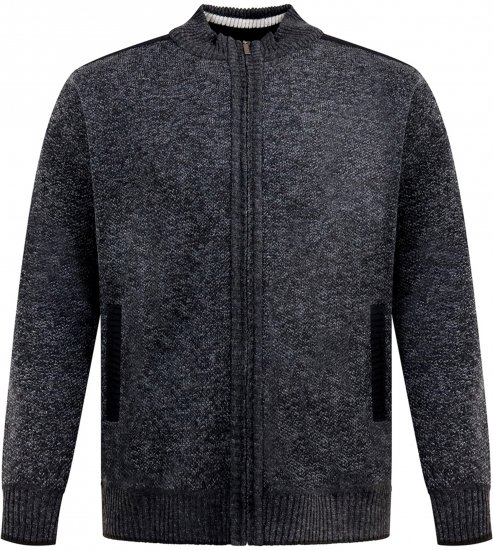 D555 Dereham 2 Knitted Sweater with Zipper Charcoal TALL - TALL pulovere - 