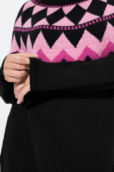 Ulla Popken Neon Alpine Pattern Long Sleeve Turtleneck Sweater Light Pink - Pulovere & hanorace - Bluze, Hanorace & Tricotaje Comode